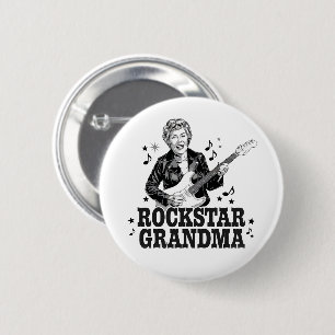 Rockstar Grandma – Fun and Retro Music Design 6 Cm Round Badge