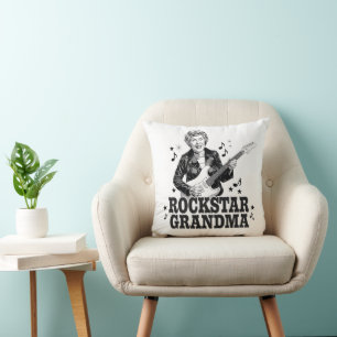 Rockstar Grandma  – Fun and Retro Music Design Cushion