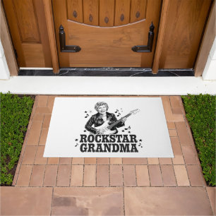 Rockstar Grandma – Fun and Retro Music Design Doormat