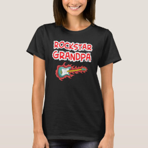 Rockstar Grandpa Electric Guitar Rock Fan Mother F T-Shirt