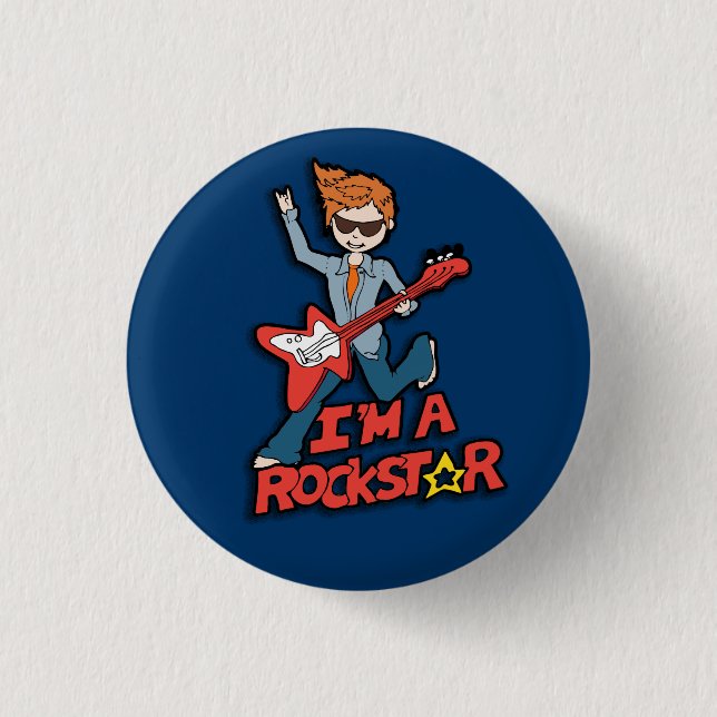 Rockstar guitar boy button (Front)