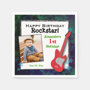 Rockstar Guitar Boys Birthday Napkin