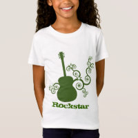Rockstar Guitar Girl's T-shirt, Green