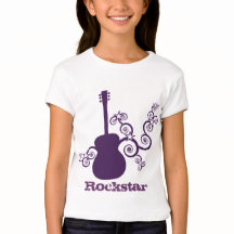 Rockstar Guitar Girl's T-shirt, Purple