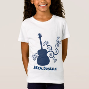 Rockstar Guitar Girl's T-shirt, Royal Blue T-Shirt