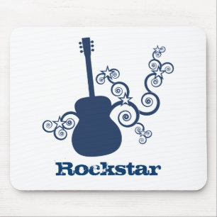 Rockstar Guitar Mousepad, Royal Blue Mouse Mat