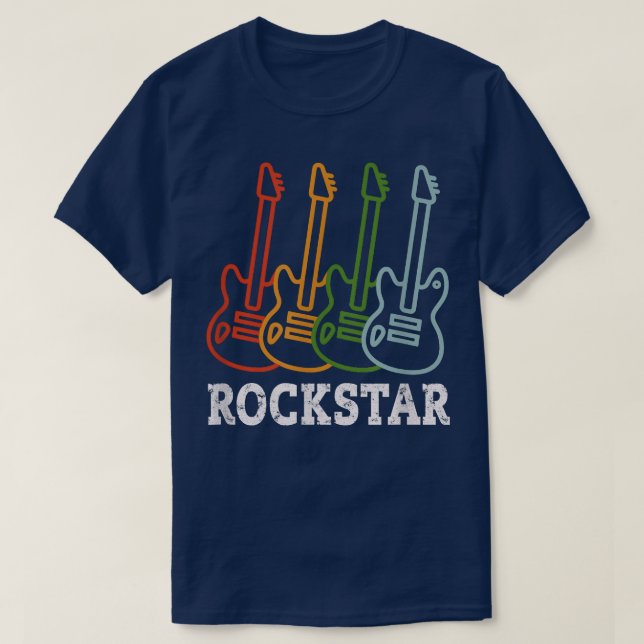 Rockstar Kids Vintage Guitar Rockstar Gift  T-Shirt (Design Front)