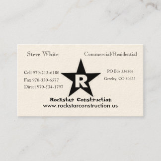 ROCKSTAR Logo, Rockstar Constructi... - Customised Business Card