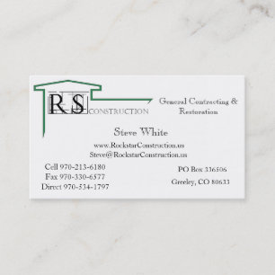ROCKSTAR Logo, Rockstar Construction, Eric Andr... Business Card