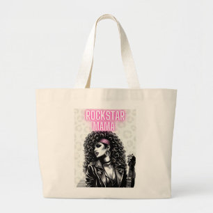 Rockstar Mama: Channel Your Inner Rock Goddess Large Tote Bag