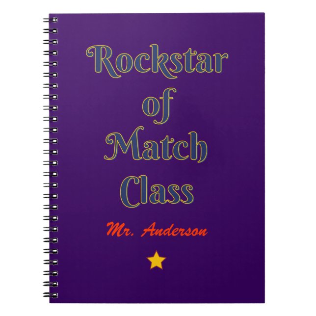 Rockstar of match class notebook (Front)
