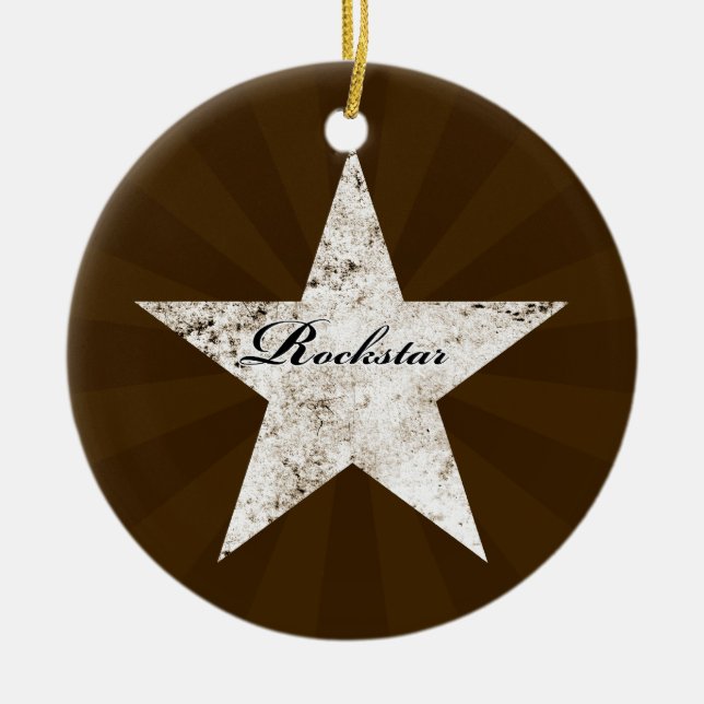 Rockstar Ornament (grunge textures - light) (Front)
