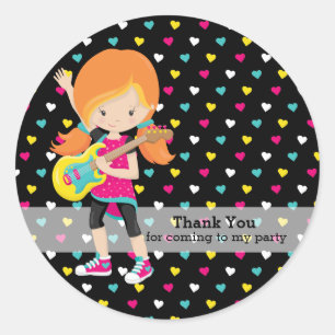 Rockstar party classic round sticker