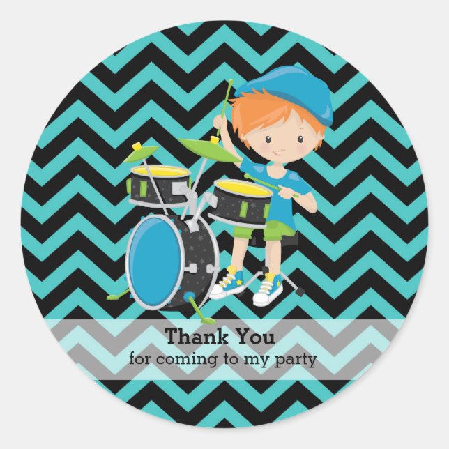 Rockstar party classic round sticker (Front)