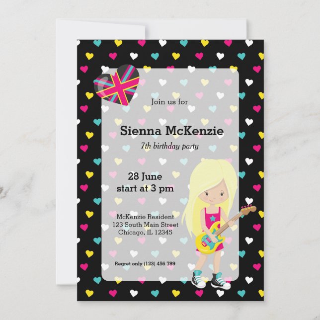 Rockstar party invitation (Front)