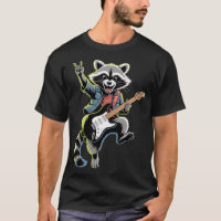 Rockstar Raccoon with Electric Guitar vintage fami