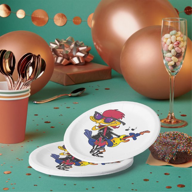 Rockstar Roadrunner Bird Playing Guitar Paper Plate (Creator Uploaded)