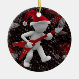 rockstar santa ceramic tree decoration