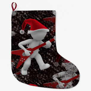 rockstar santa xmas christmas stocking