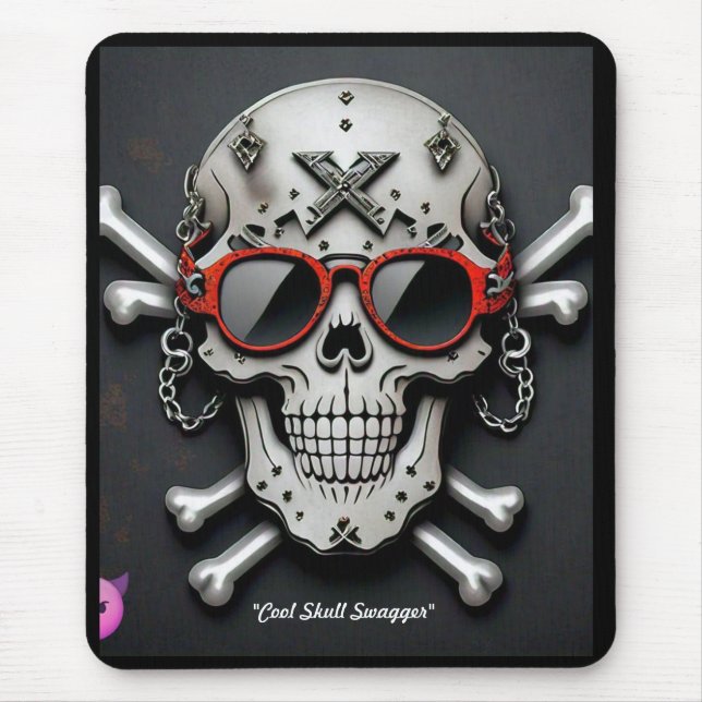 "Rockstar Skull Coolness" Mouse Mat (Front)