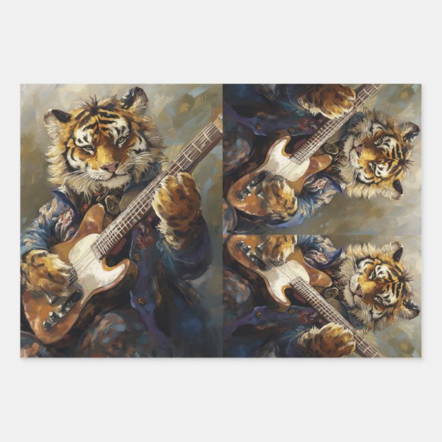 Rockstar Tiger Fun Animal Decoupage Paper (Front 3)