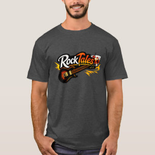 Rocktales t-shirt with lyrics word cloud on back
