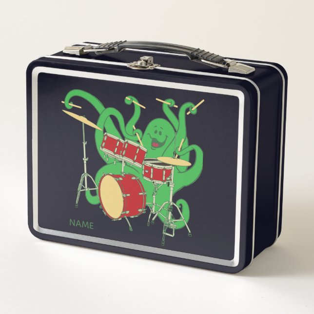 Rocktopus Drummer Metal Lunch Box (Front)