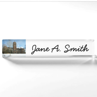 Rockwell in Winter at Grove City College Nameplate