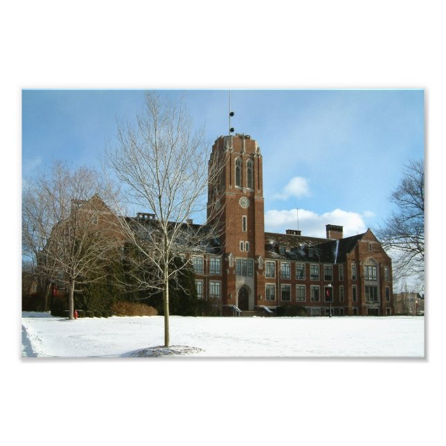 Rockwell in Winter at Grove City College Photo Print (Front)