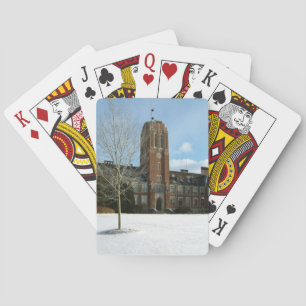 Rockwell in Winter at Grove City College Playing Cards