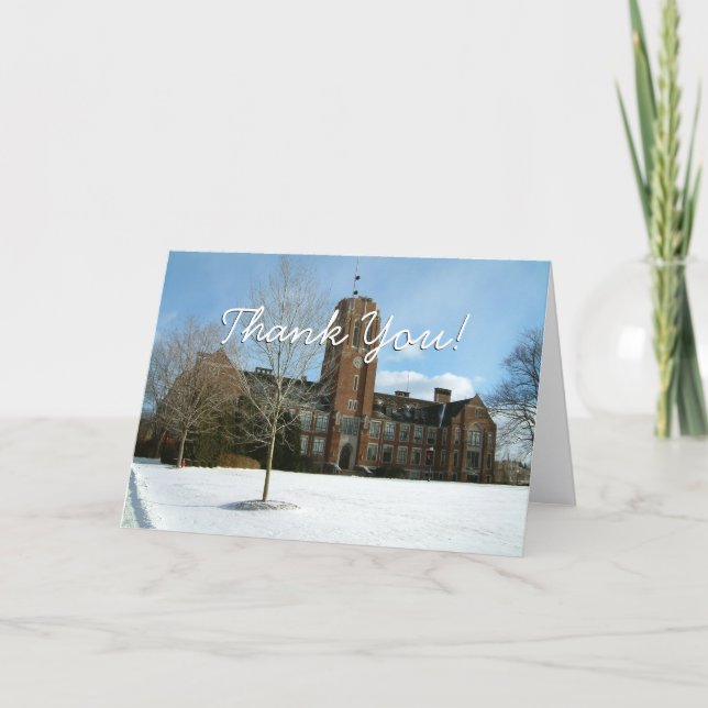 Rockwell in Winter at Grove City College Thank You Card (Front)