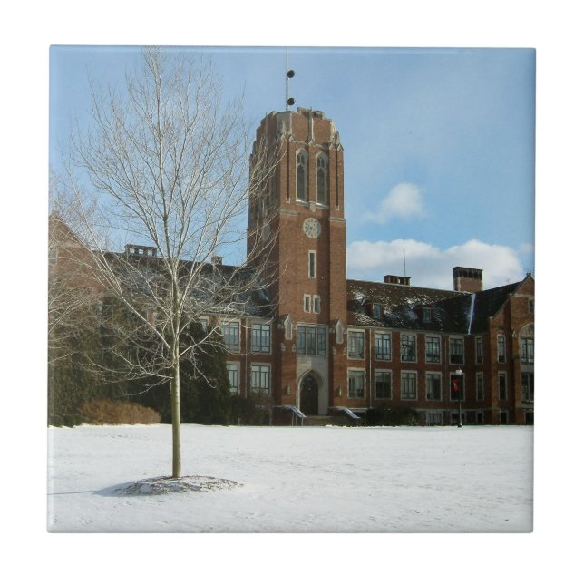 Rockwell in Winter at Grove City College Tile (Front)