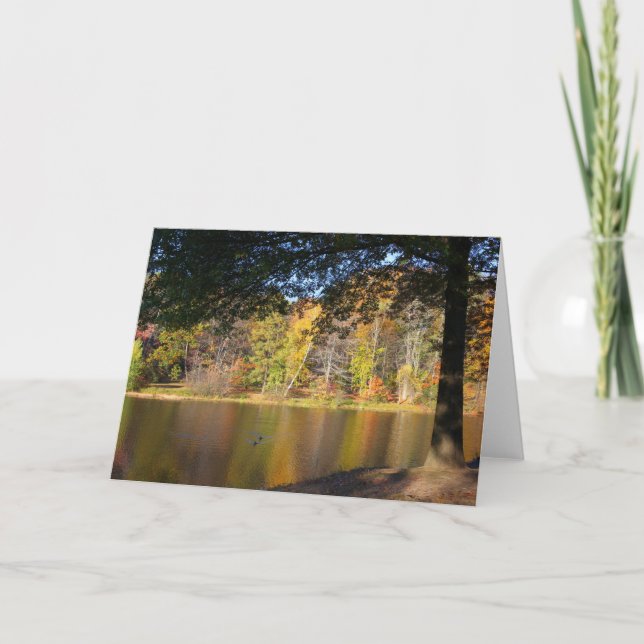 Rockwell Park Pond - Blank Greeting Card (Front)