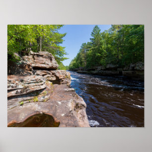 rocky banks and forests at banning state park poster