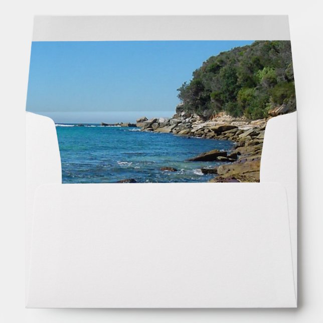 Rocky Beach 5x7 Wedding Invitation Envelope (Back (Bottom))