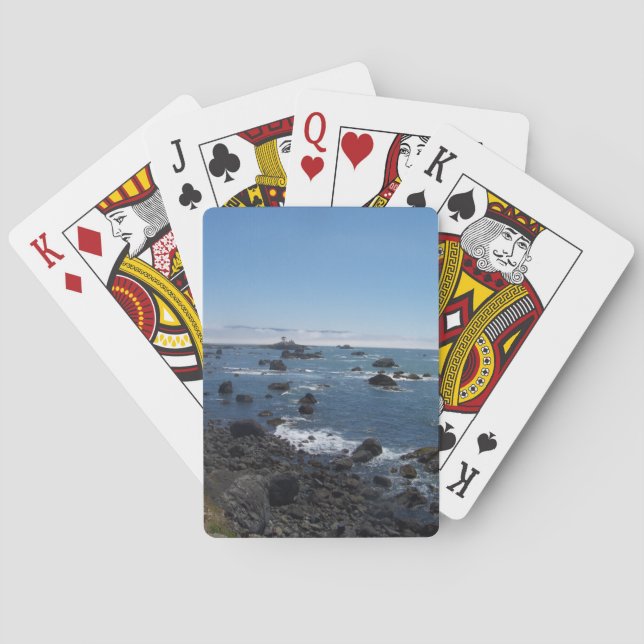 Rocky Beach Photograph Playing Cards (Back)