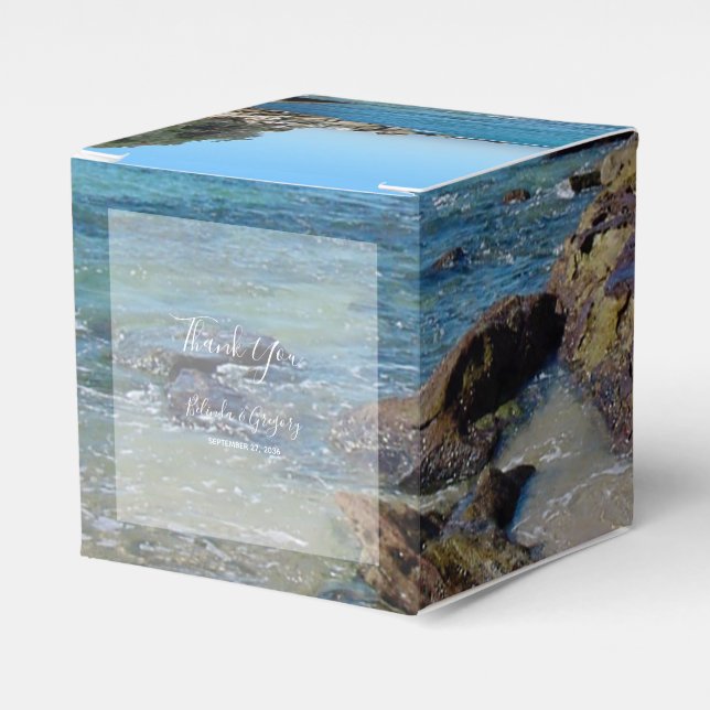 Rocky Beach Wedding  Favour Box (Front Side)
