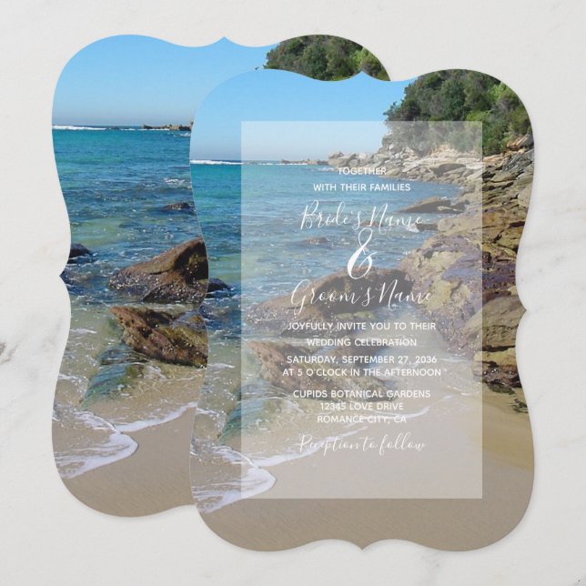 Rocky Beach Wedding Invitations (Front/Back)