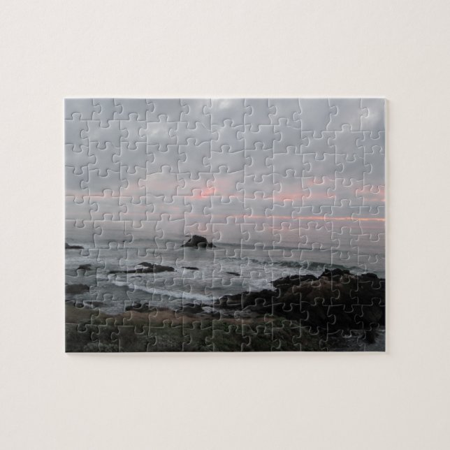 Rocky Cambria, California,  Coastline at Sunset Jigsaw Puzzle (Horizontal)