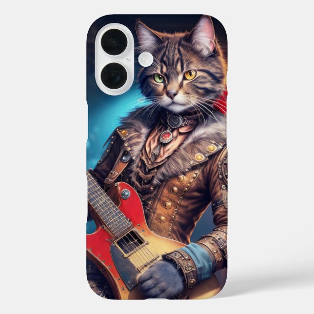 Rocky Cat playing electric guitar on stage cover (Back)