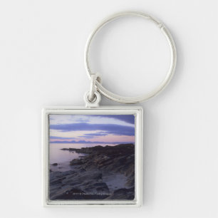 Rocky Coast at Sunset in Kintyre, Argyll, Scotland Key Ring