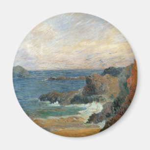 Rocky Coast by Paul Gauguin, Vintage Impressionism Magnet