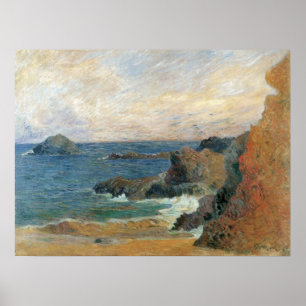 Rocky Coast by Paul Gauguin, Vintage Impressionism Poster