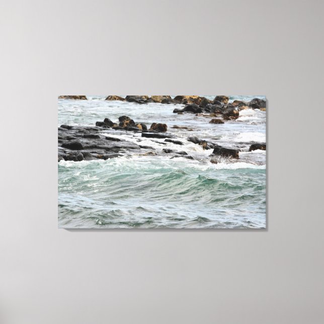Rocky Coast in Kauai, Hawaii Canvas Print (Front)