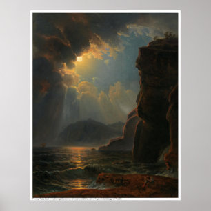 Rocky Coast in the Moonlight by Schödlberger Poster