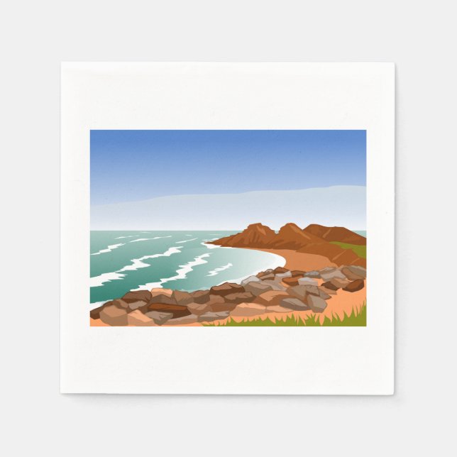 Rocky Coast Paper Napkins (Front)