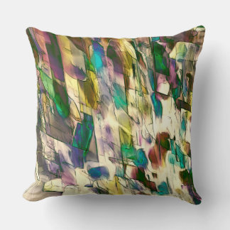 Rocky colourful worn, fray between matte and satin cushion