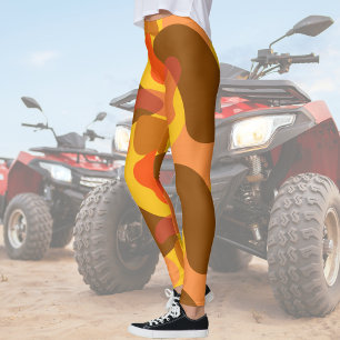 Rocky Desert Orange Camo Pattern Leggings