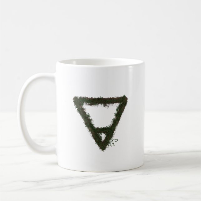 Rocky Earth Element Alchemy Symbol Coffee Mug (Left)