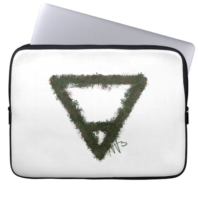 Rocky Earth Element Alchemy Symbol Laptop Sleeve (Front)